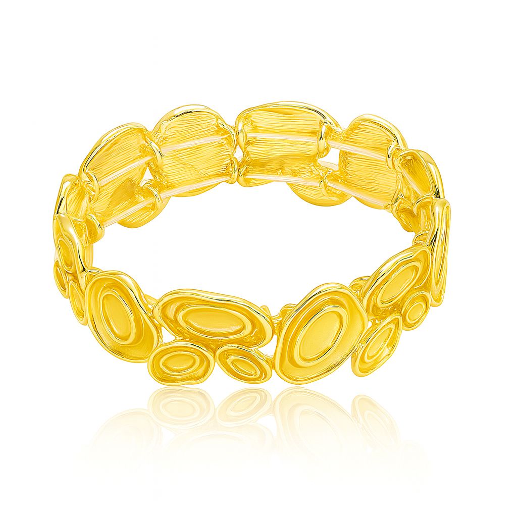 “Side view of KC gold spiral link bracelet for women”