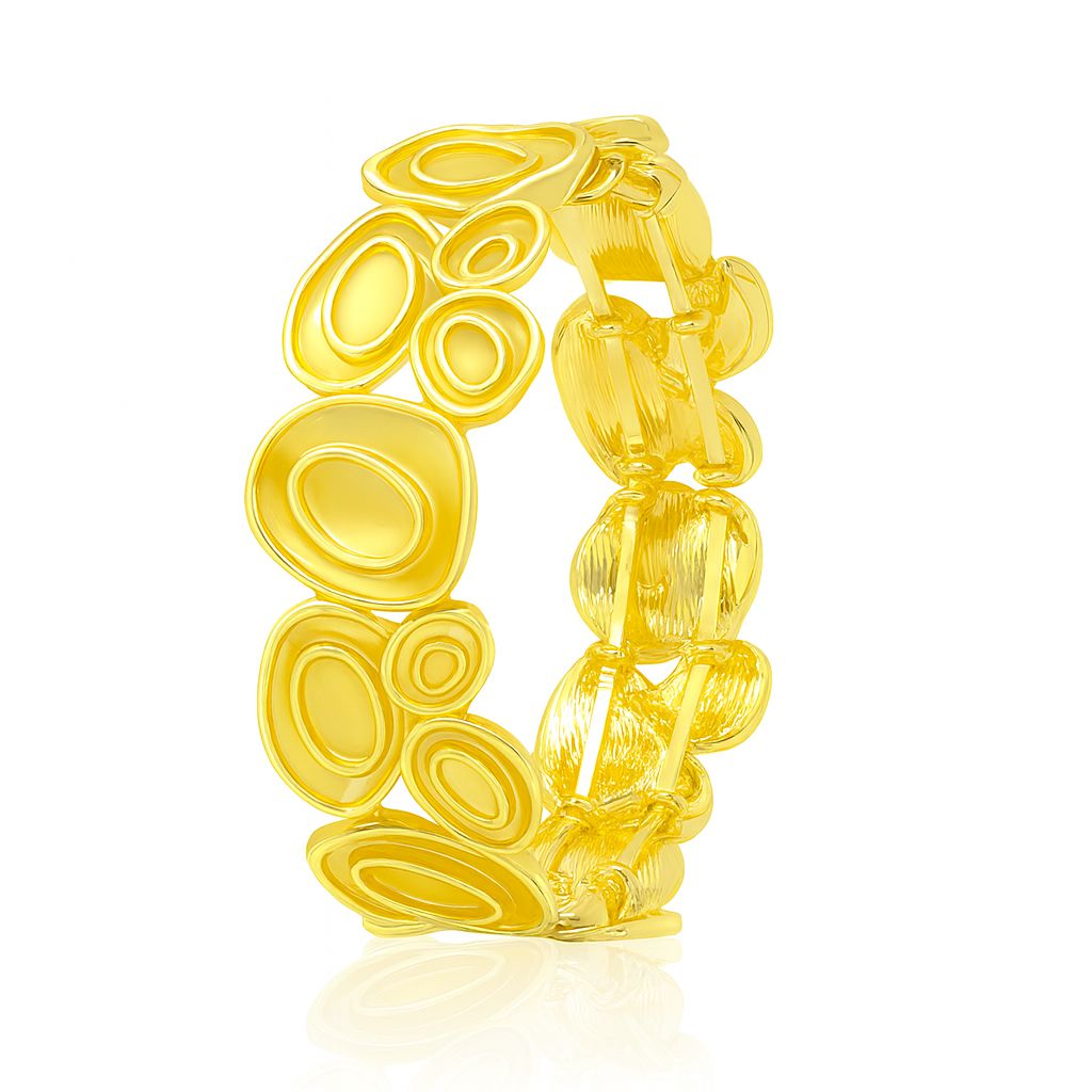 KC gold plated spiral link bracelet hand-painted alloy bangle