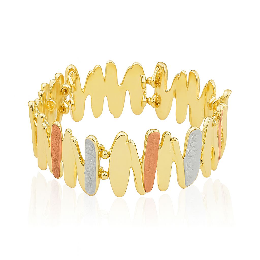 KC gold plated artistic alloy bangle with abstract design