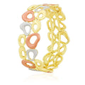 Abstract KC gold openwork bangle with hand-painted enamel in three colors