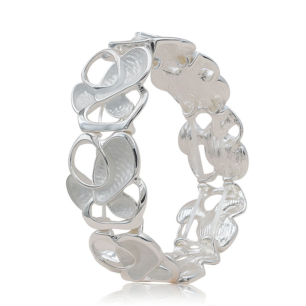 Abstract sculptural bracelet made of KC gold plated alloy