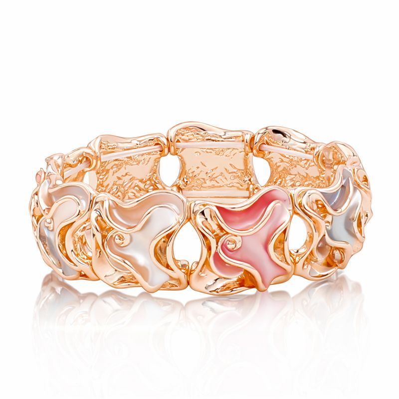 Artistic alloy bracelet with textured enamel design