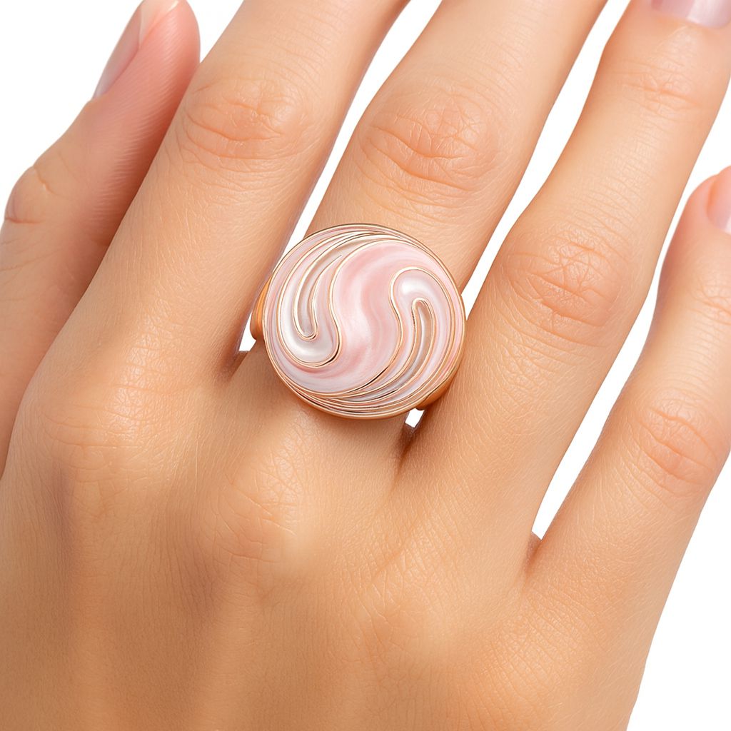 Artistic hand painted enamel ring for women fashion