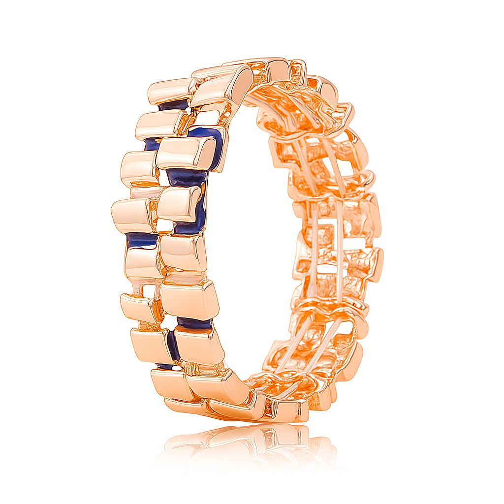 Artistic linked geometric bracelet with hand painted enamel and KC gold plating