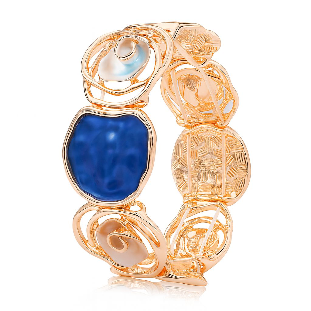 Women’s artistic KC gold bracelet with hand-painted enamel accents