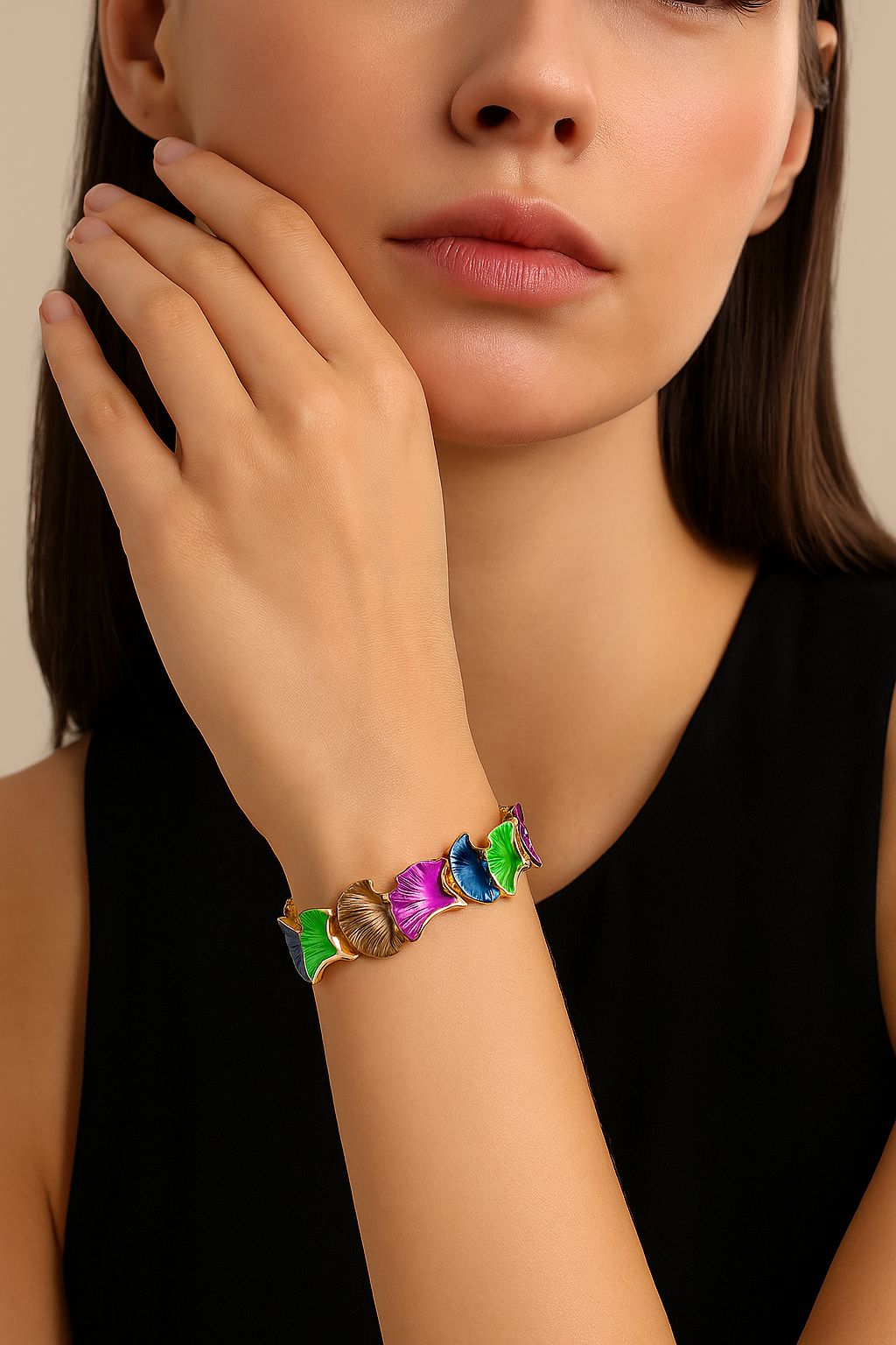 Handcrafted enamel bangle jewelry in vibrant colors