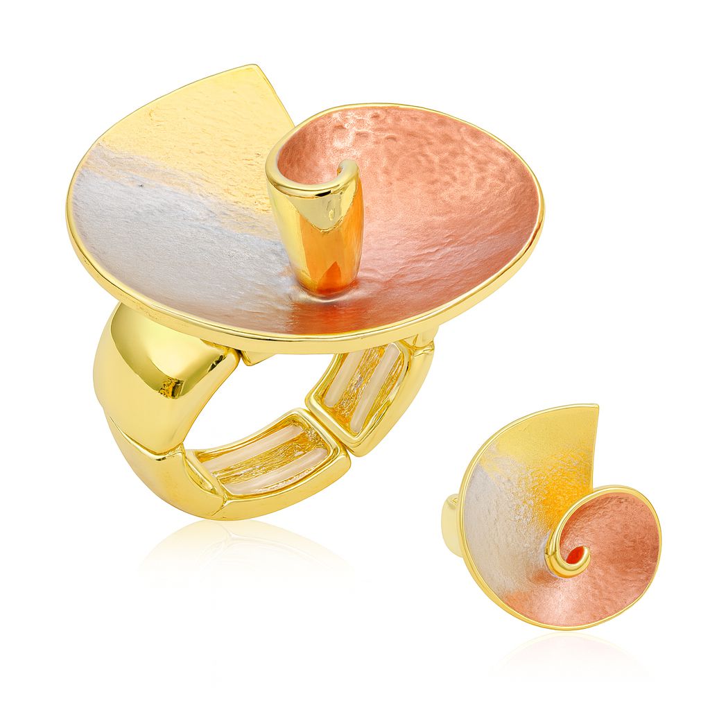 KC gold artistic spiral swirl ring for women