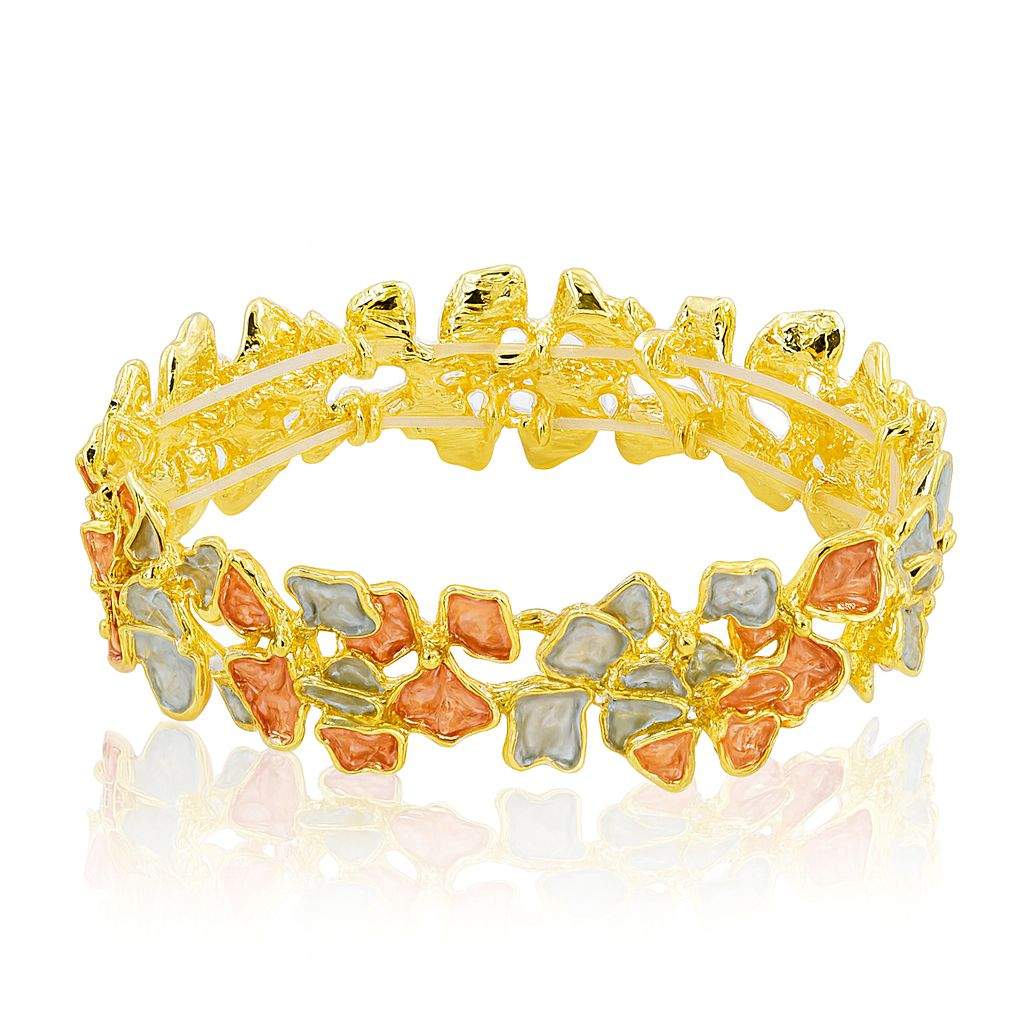 Hand-painted multicolor enamel flower bangle design