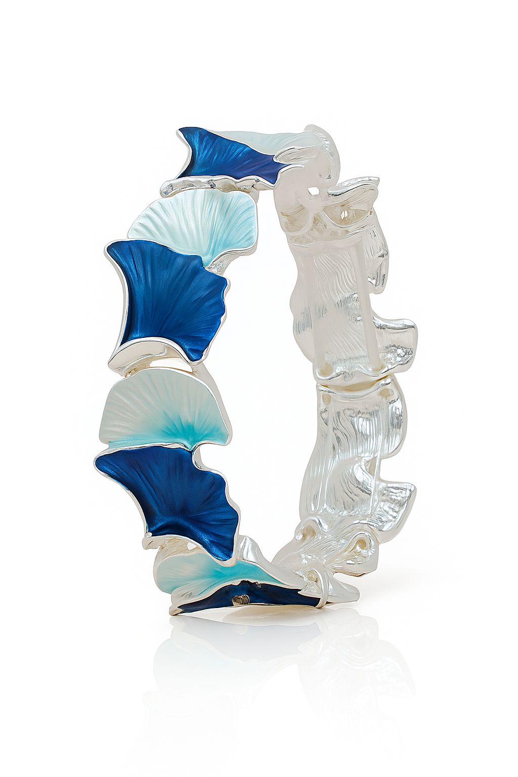 ginkgo-leaf-blue-bangle-bracelet-worn-view-1