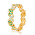 Front view of green butterfly enamel bangle bracelet with KC gold plating