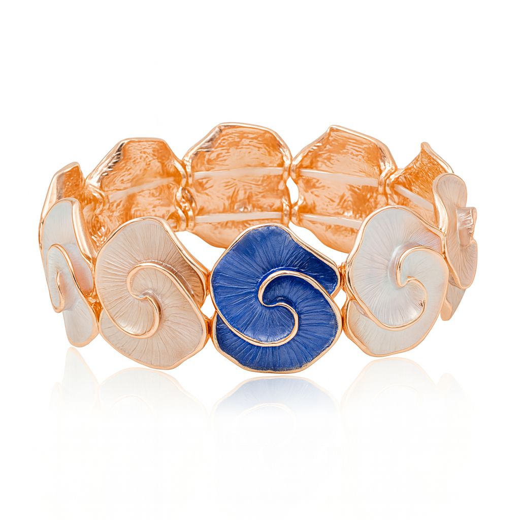 Colorful floral enamel bracelet for women with KC gold plating