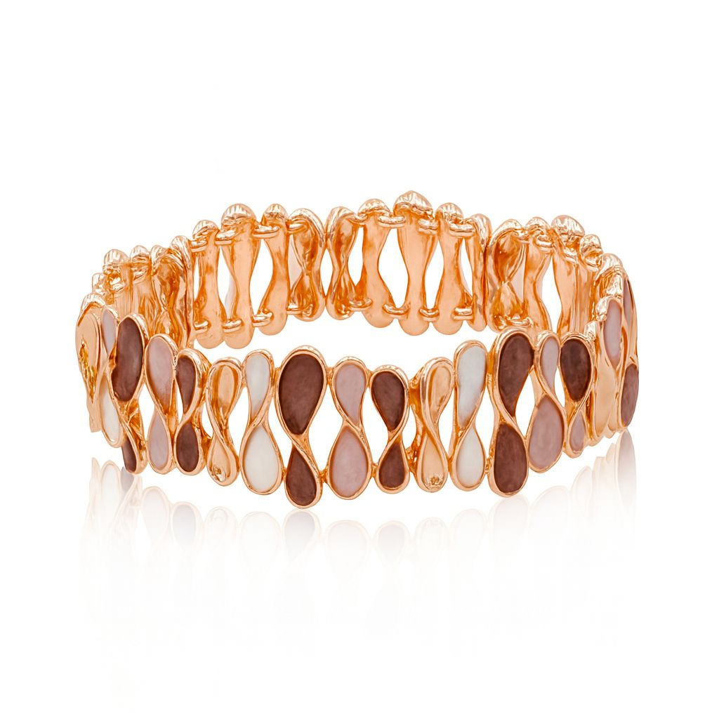 Hand-painted brown nude enamel bangle for women