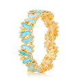 Butterfly Enamel Gold Bangle Bracelet for Women – Hand-Painted Pastel Blue Inlay | KC Gold Plated Alloy Jewelry Gift