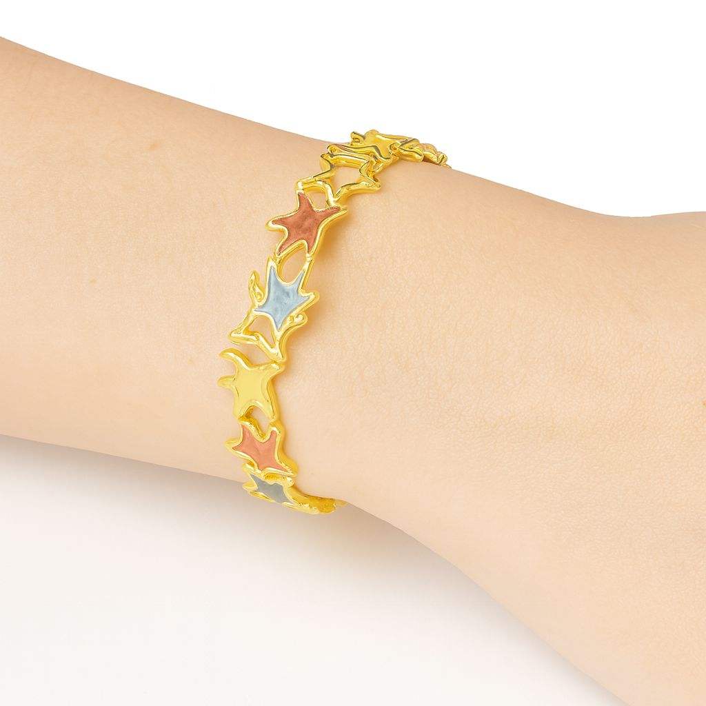 Women’s galaxy style stretch bracelet with colorful star charms