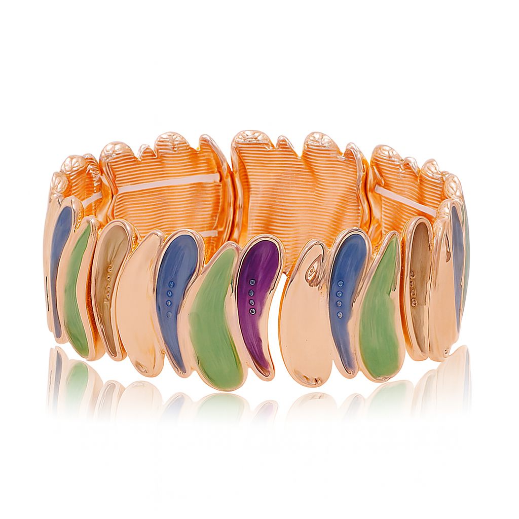 Women’s artistic enamel bracelet in multicolor design