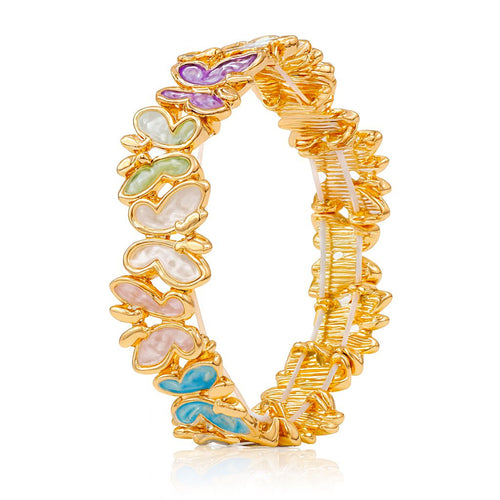 "Colorful butterfly enamel bracelet KC gold plated"