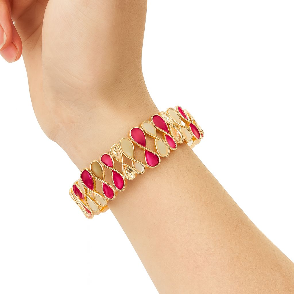 Artistic alloy bracelet with continuous waterdrop motif