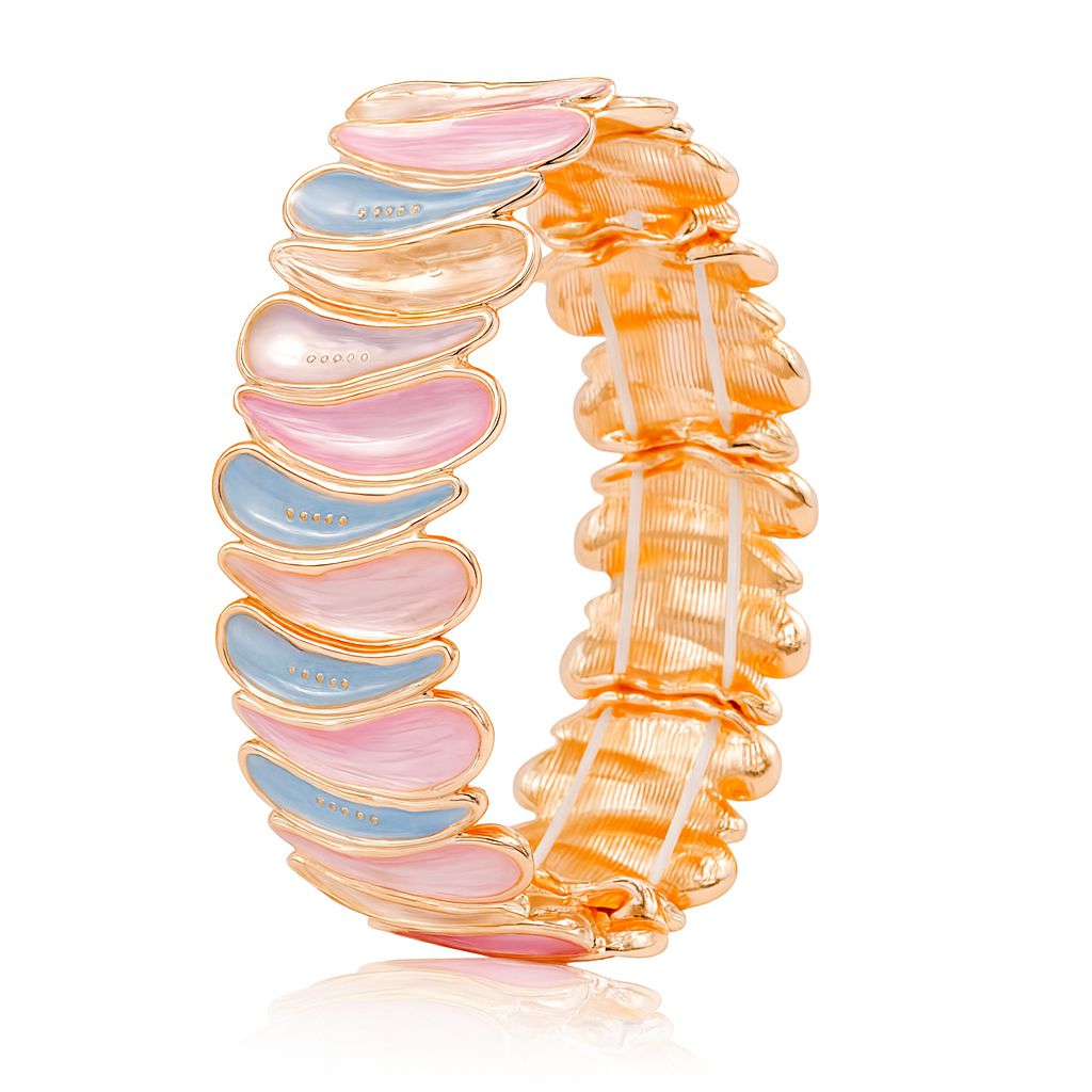 Colorful enamel bangle bracelet for women with KC gold plating