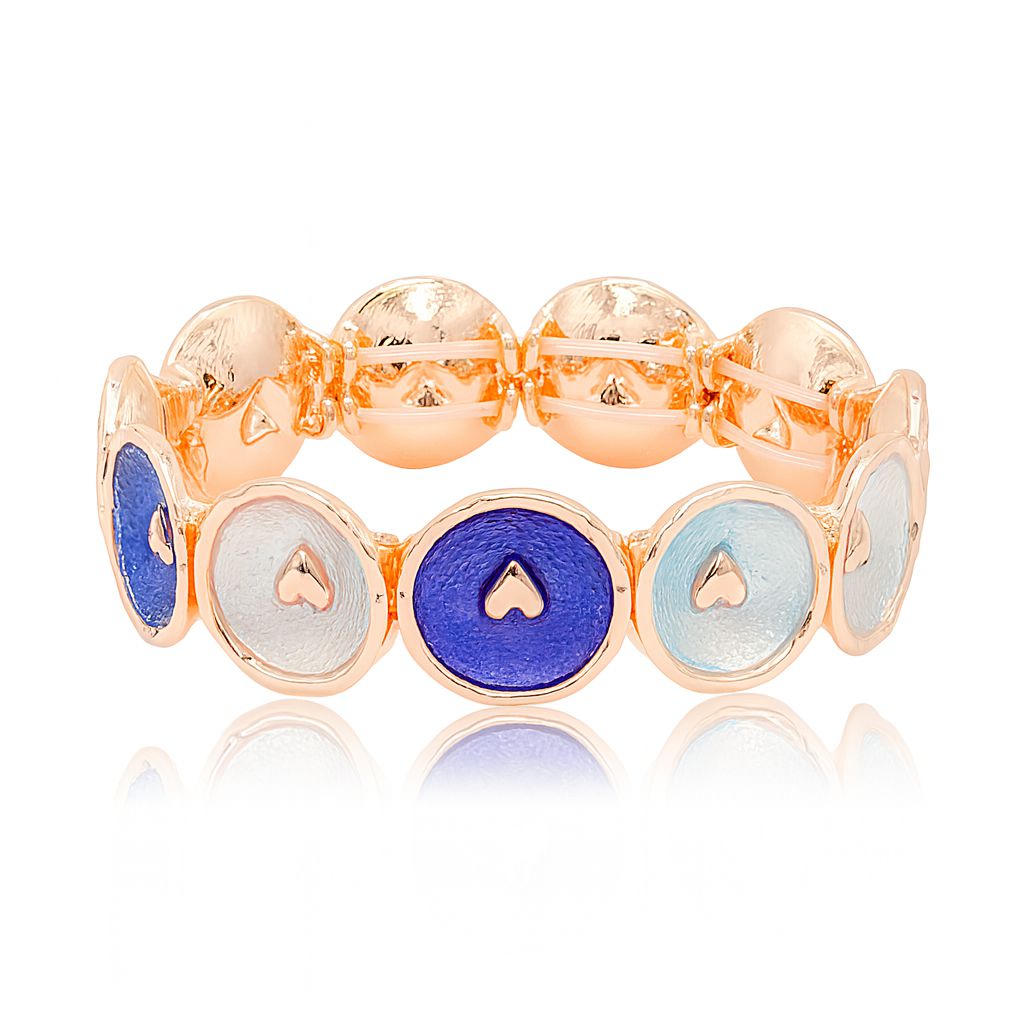 Hand-painted KC gold plated bracelet featuring multicolor enamel – angled detail shot