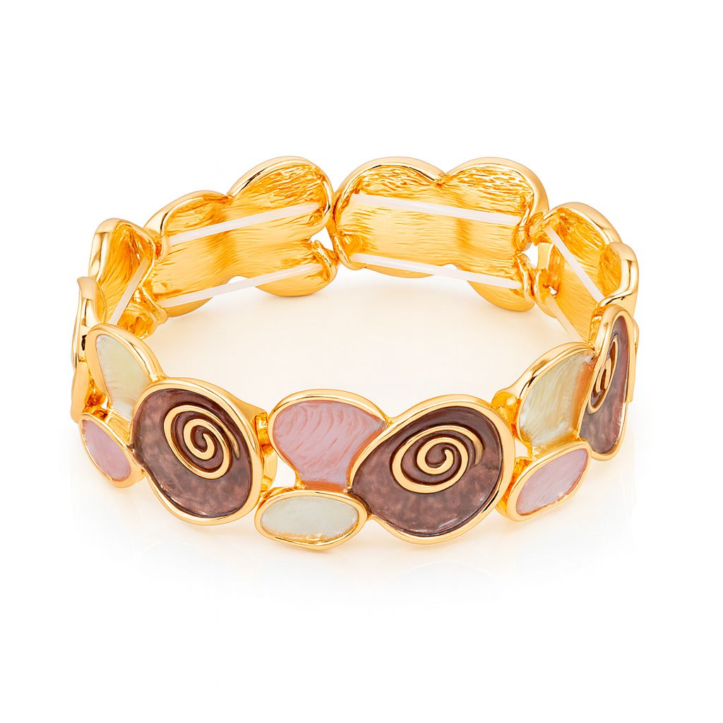 Colorful boho style enamel charm bracelet side view