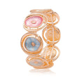 Colorful shell enamel bracelet with KC gold plating, front view