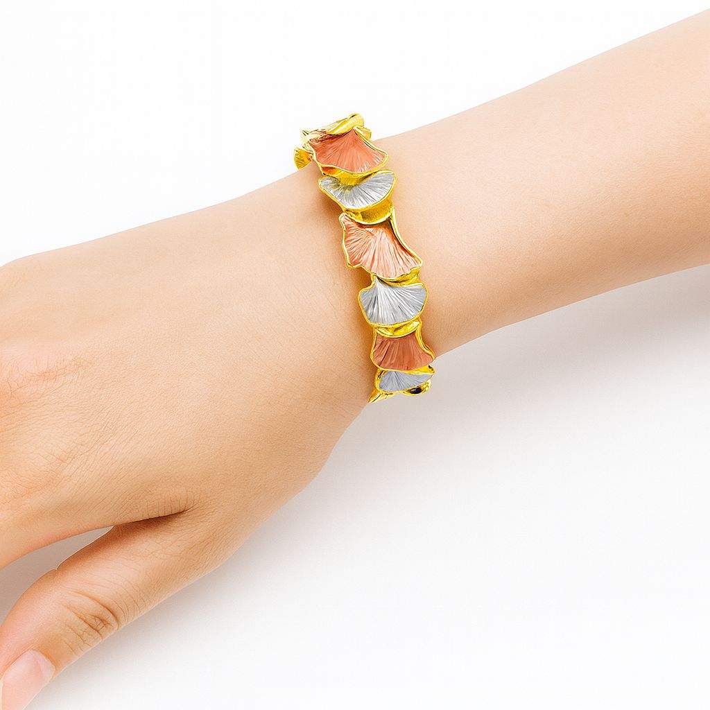 Artistic enamel flower bracelet for women
