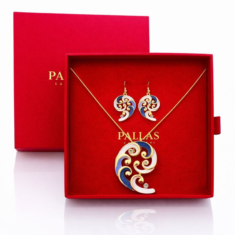 Luxury jewelry set presented in elegant gift box
