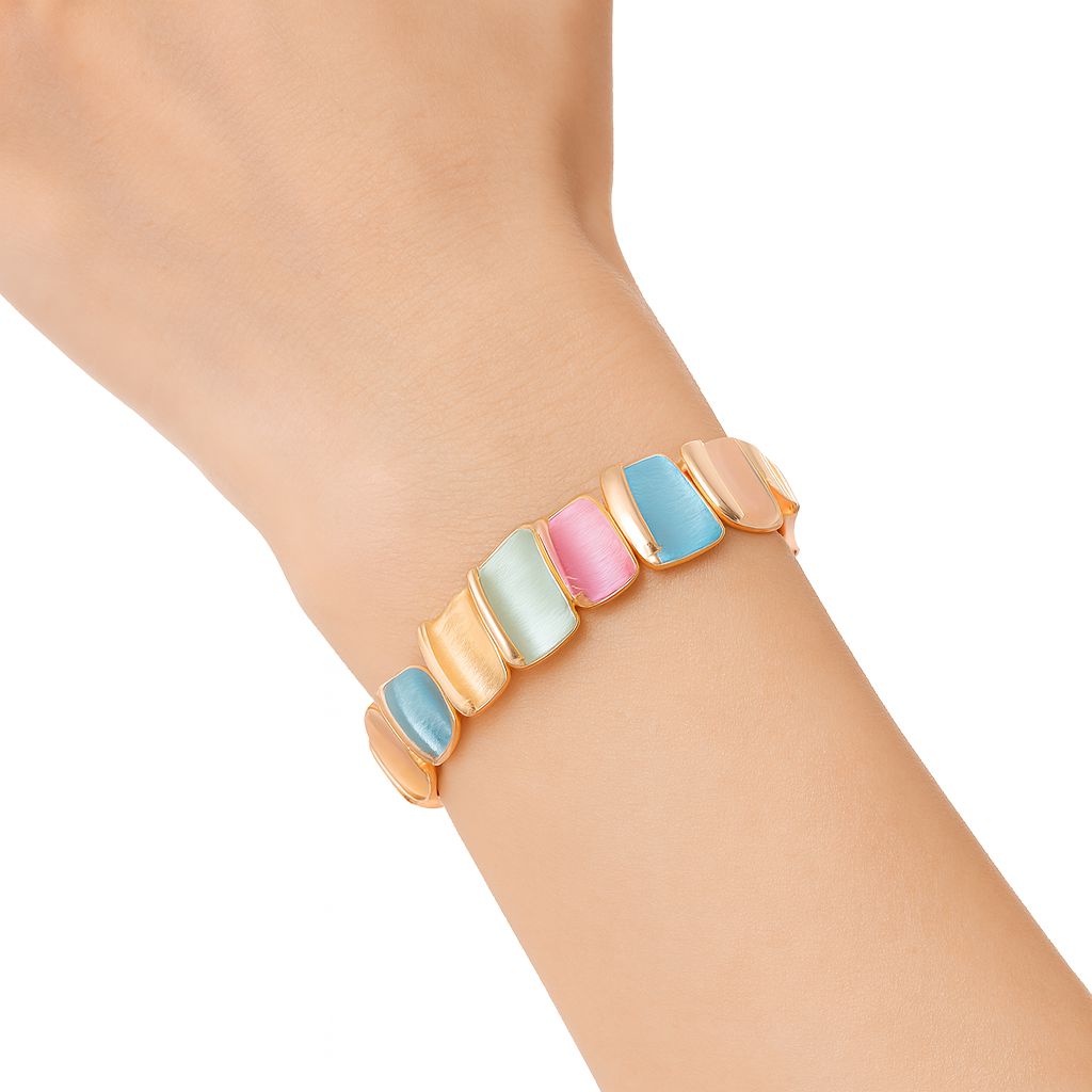 Colorful enamel KC gold bracelet for women