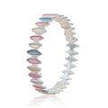 Hand-painted enamel bangle bracelet in pink and white for women
