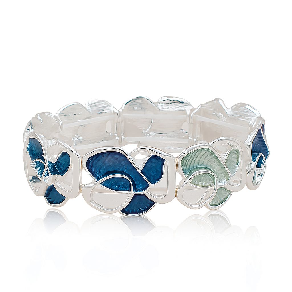 Hand painted enamel leaf bangle set for women