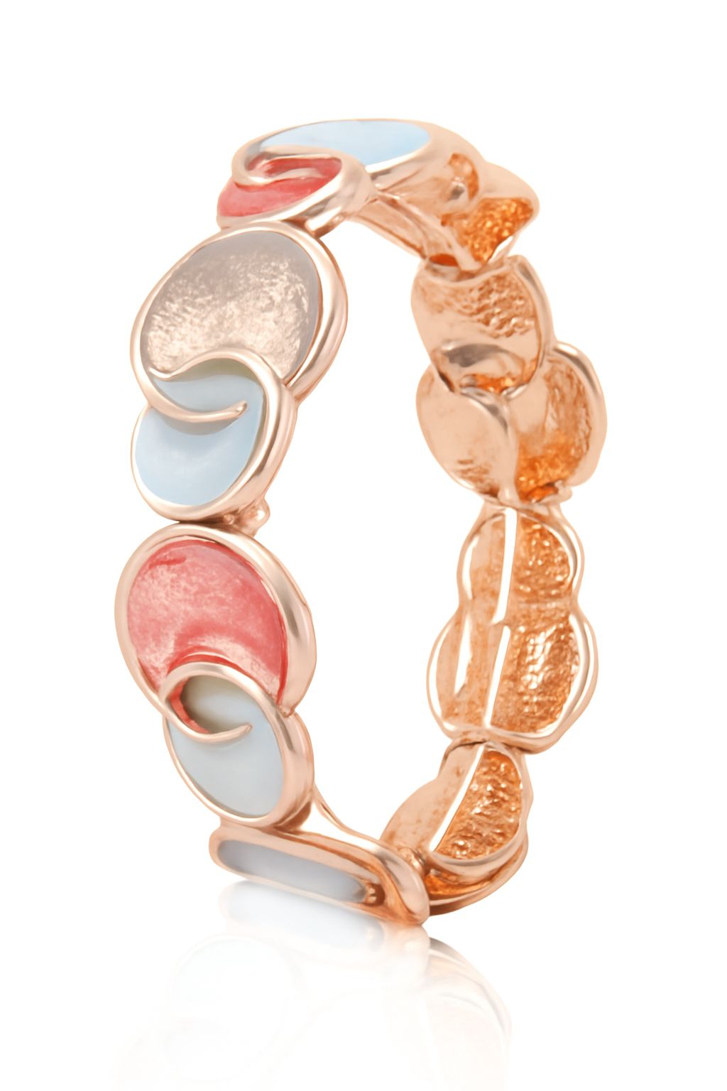 Hand-painted enamel swirl bracelet in KC gold for women