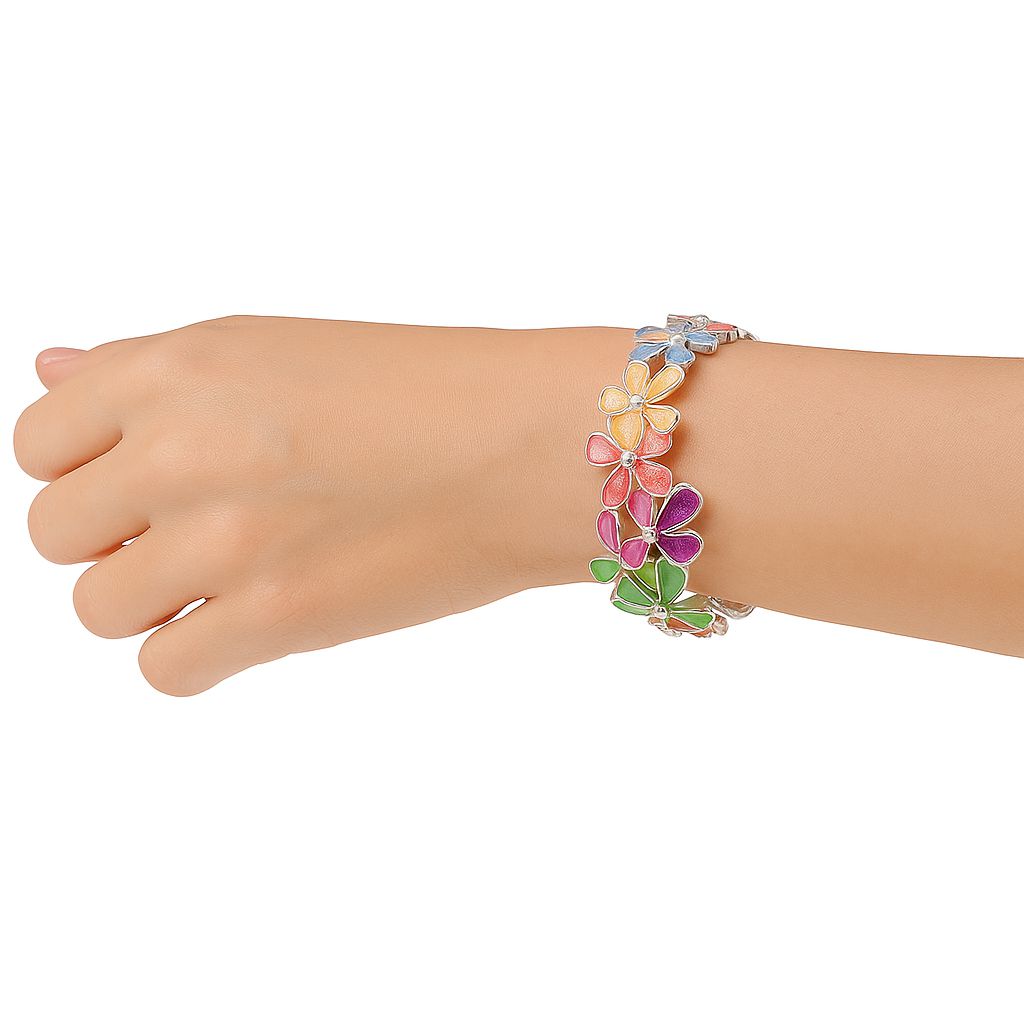 KC gold plated alloy floral bangle