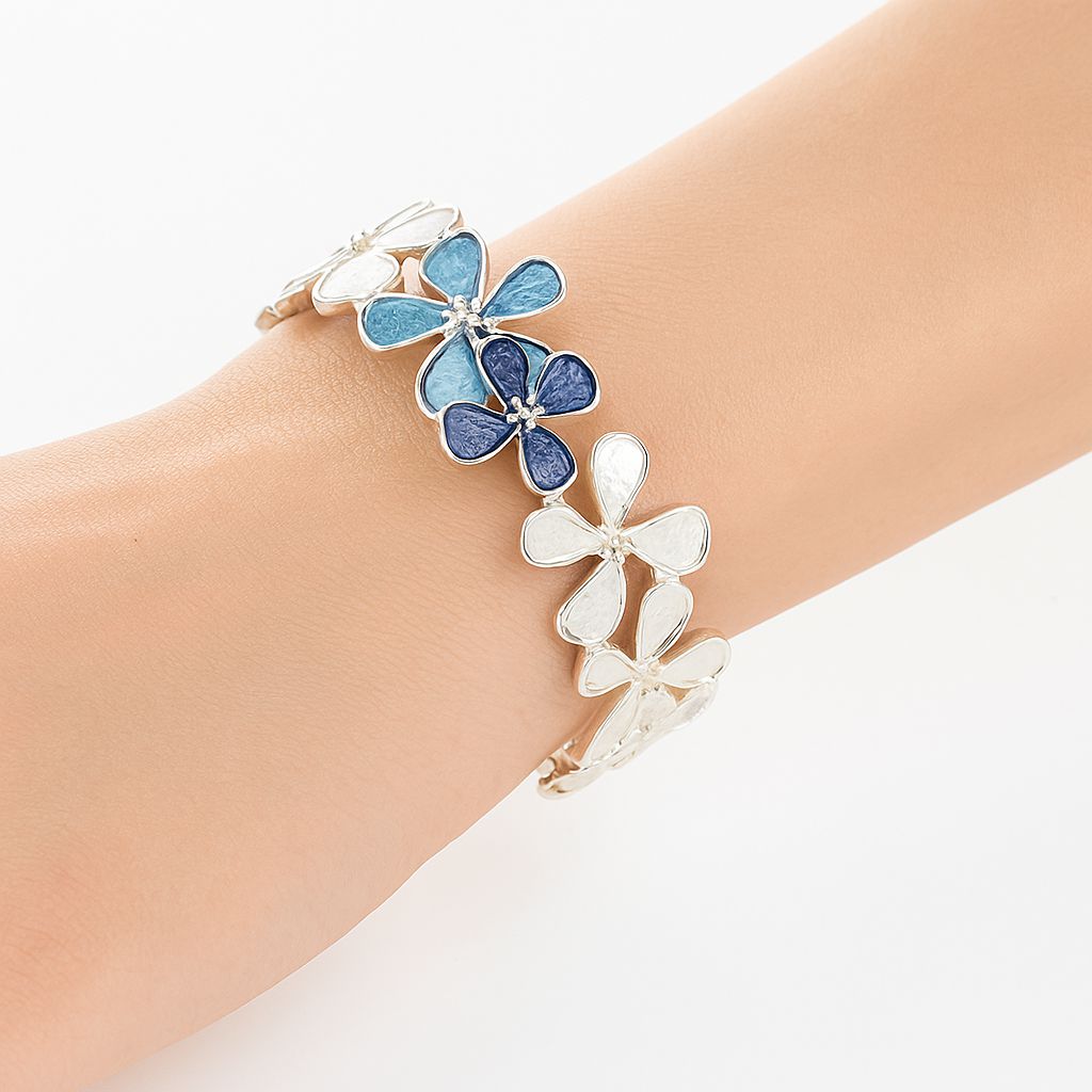 KC gold plated alloy floral bangle