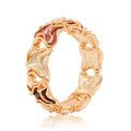 Gold KC-plated floral bracelet with hand-painted enamel