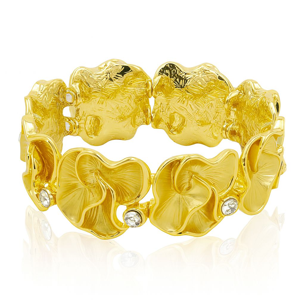 KC gold plated flower design bracelet side view