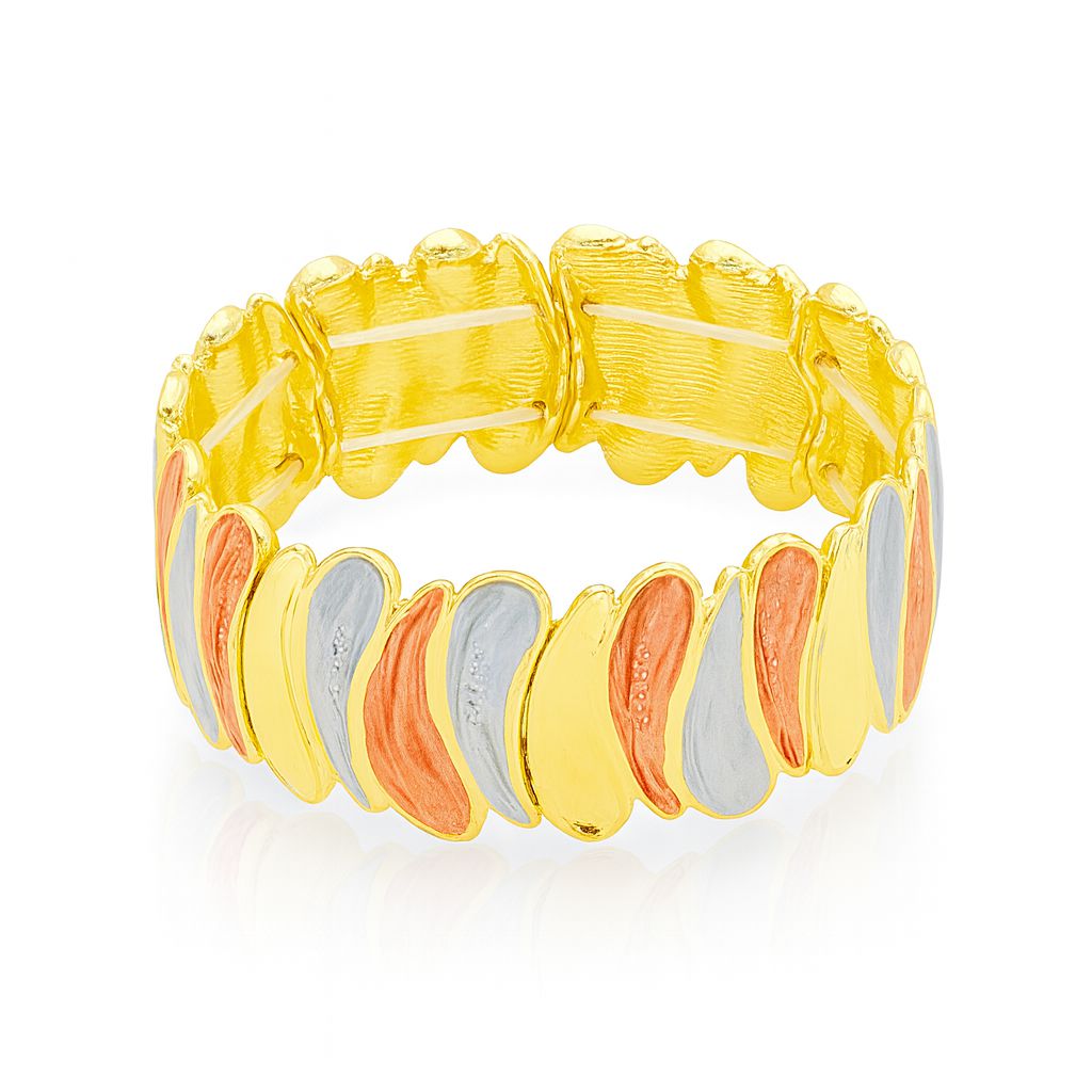 KC gold plated flower design bracelet side view