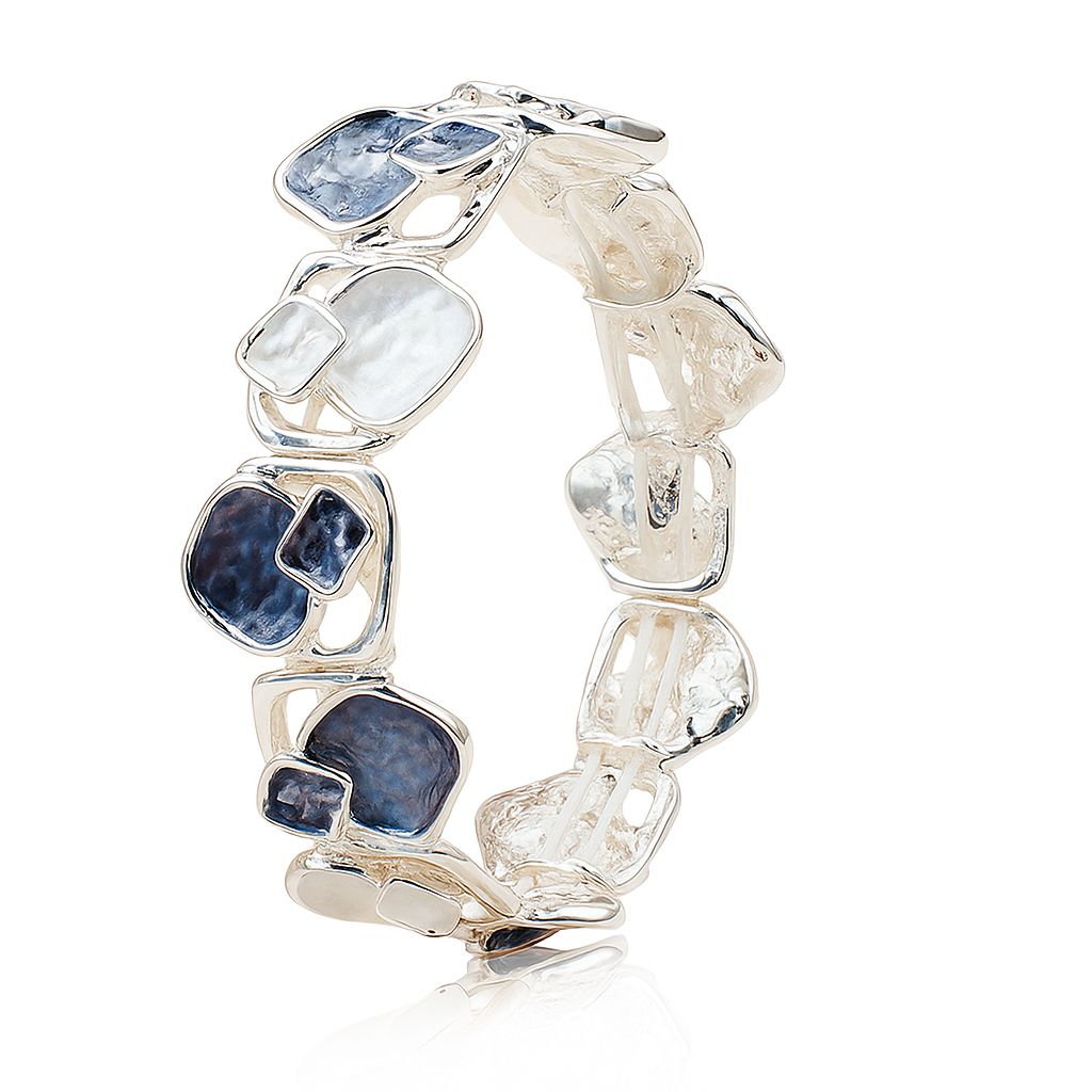 Hand-painted geometric enamel bracelet in KC gold finish