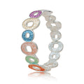 Geometric circle bracelet with hand painted enamel in KC gold plated alloy
