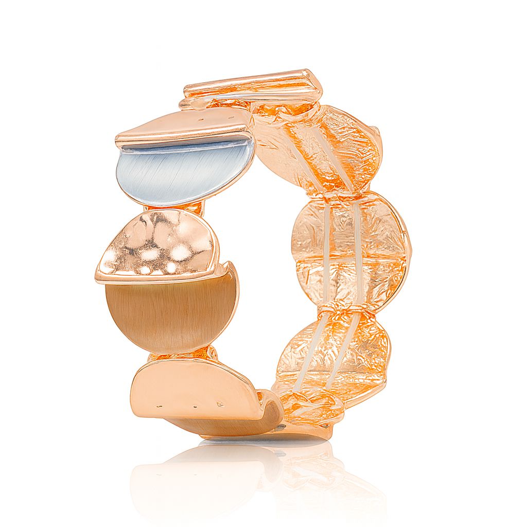 Geometric enamel gold plated bangle bracelet for women