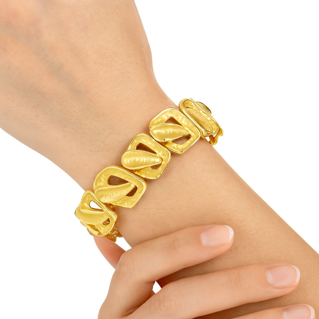 Hand-painted KC gold bracelet detail close-up