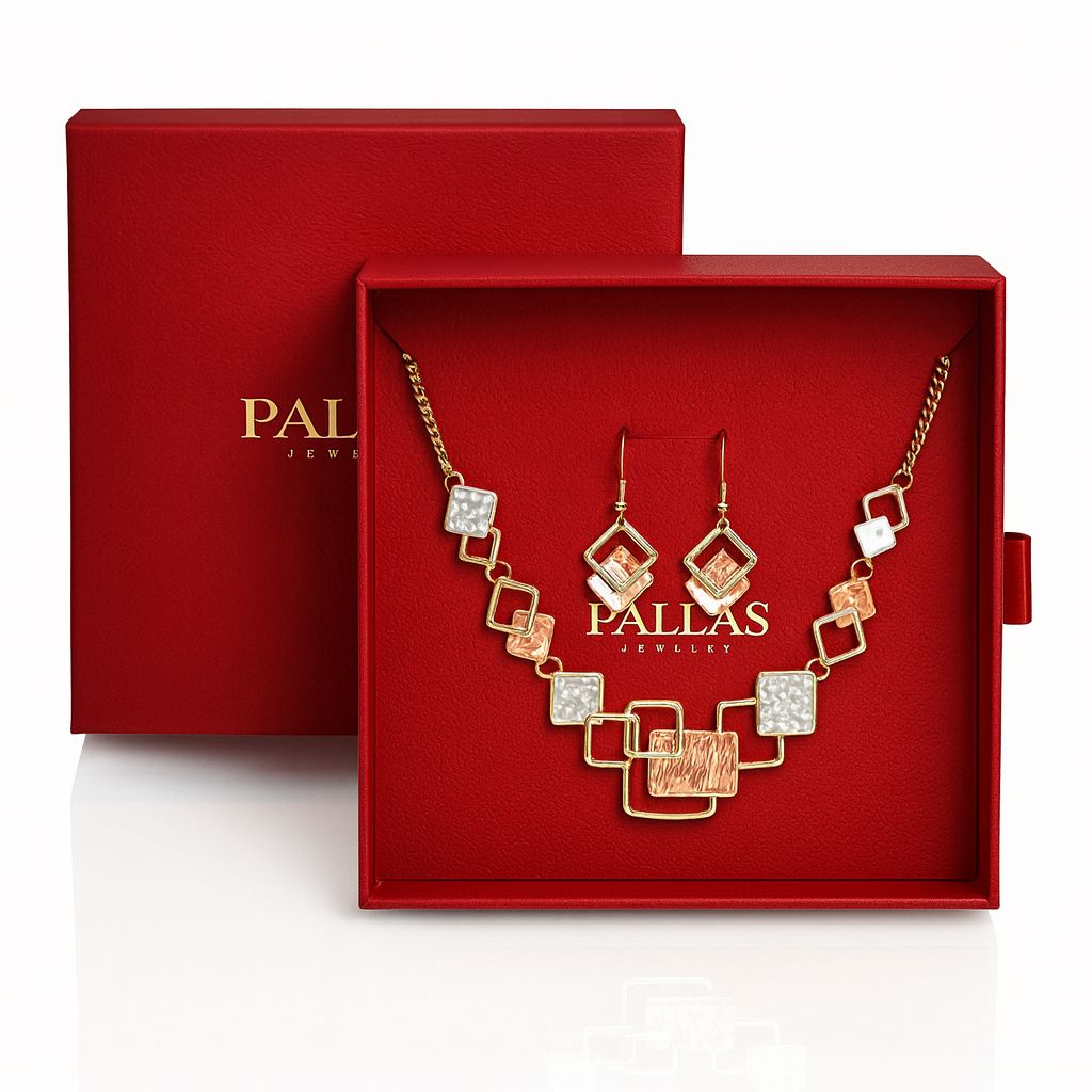 Hand-painted textured square earrings in modern geometric style