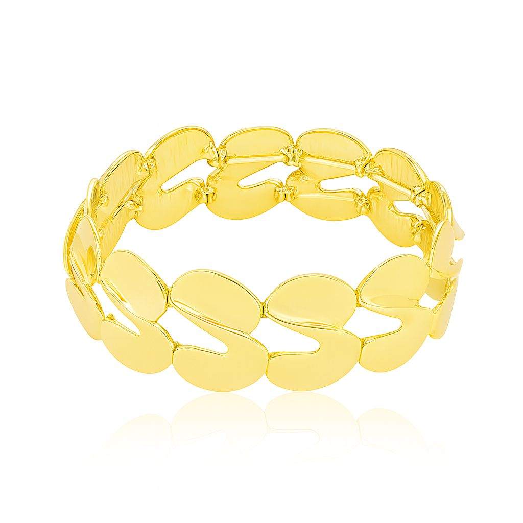 Polished oval chain bracelet with modern sculptural design