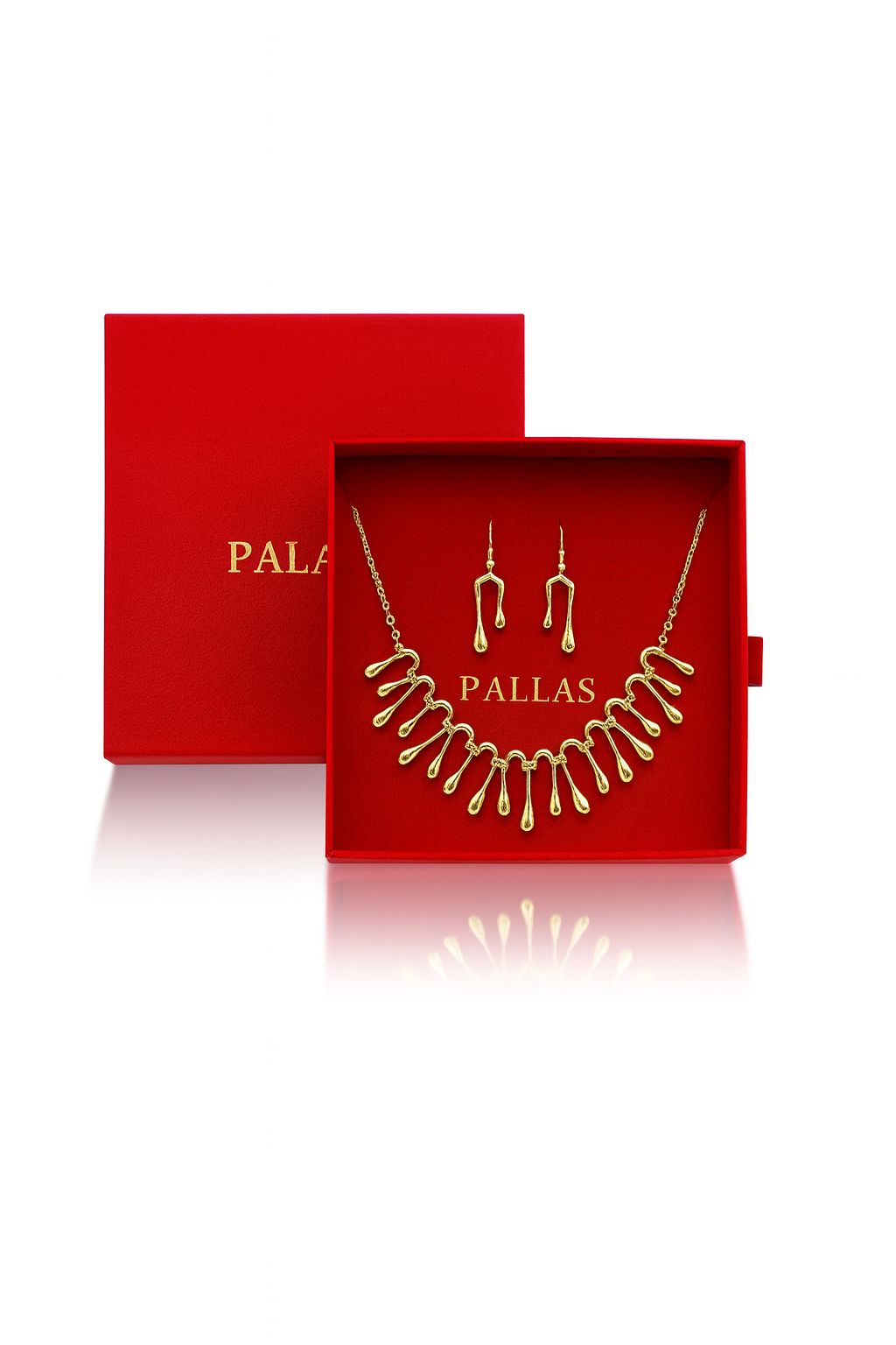 Close-up of artistic molten gold inspired drop earrings