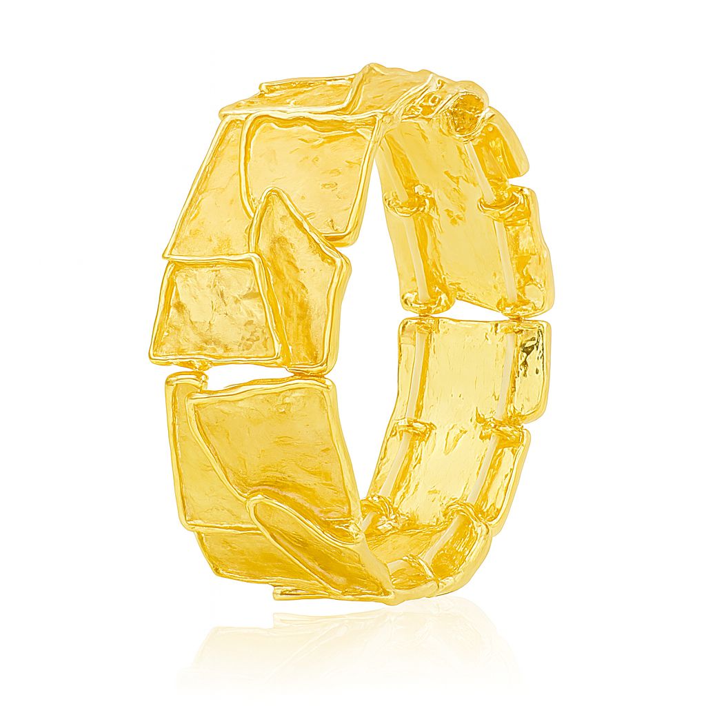 Gold plated artistic bracelet with hand-painted enamel details