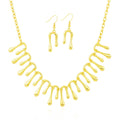 KC gold plated drip design necklace and earring set for women