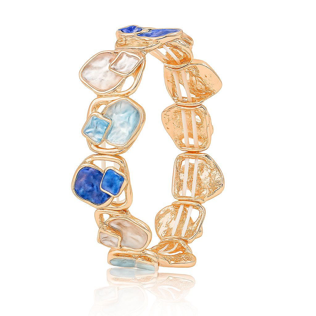 Hand-painted gold enamel bangle bracelet set for women, KC gold plated