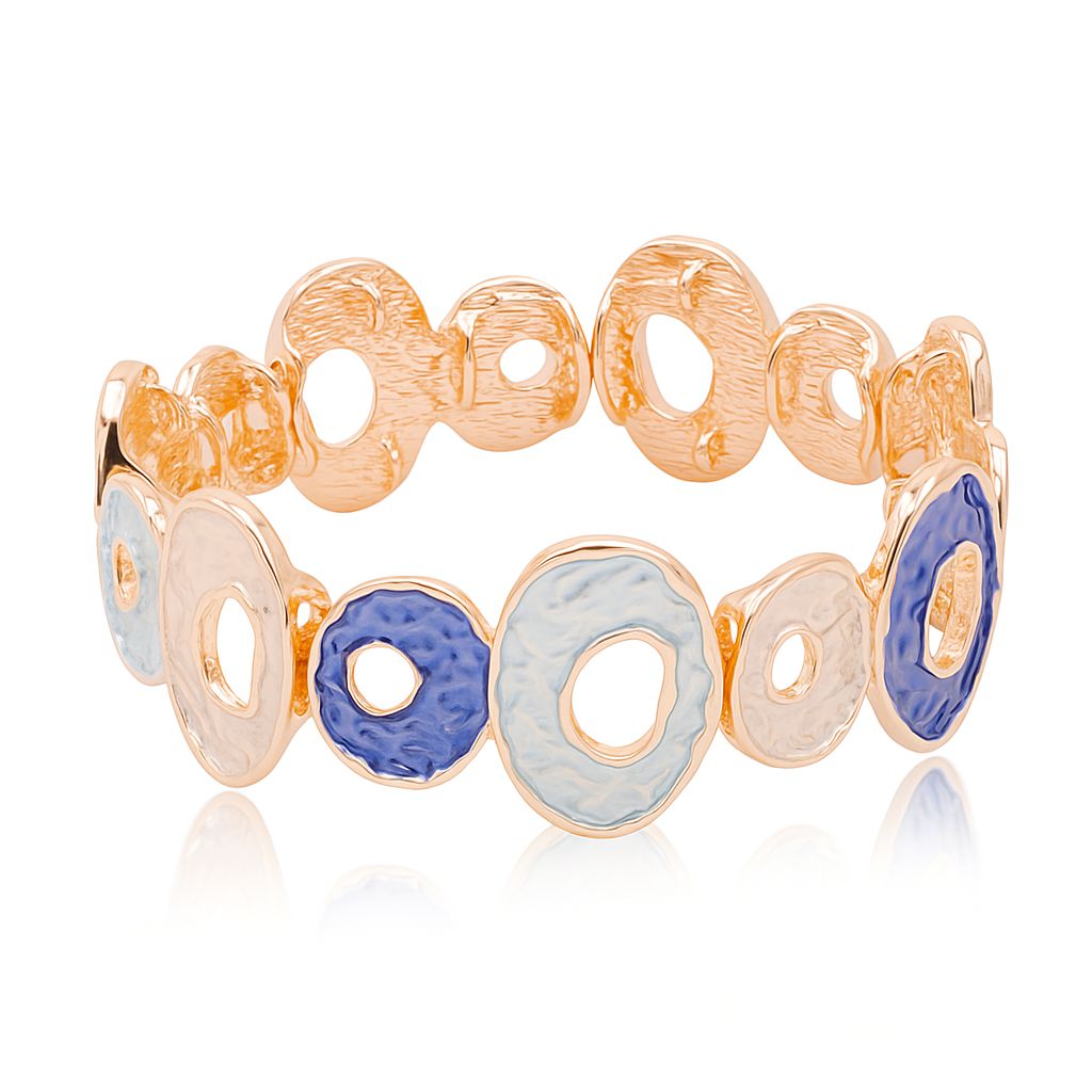 Hand-painted KC gold-plated bracelet featuring modern enamel design