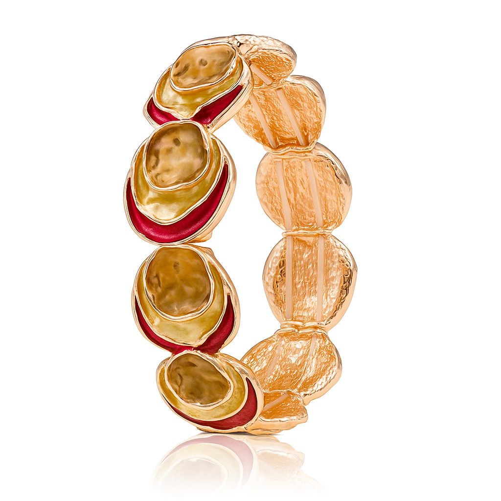 gold-enamel-bangle-bracelet-set-model2