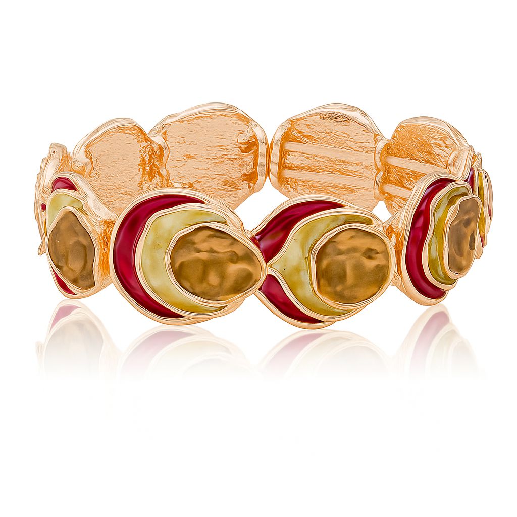 KC gold-plated alloy bracelet with artistic enamel details