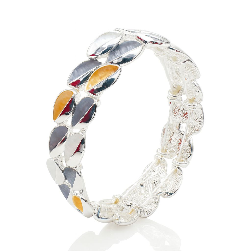 KC gold plated pastel enamel bracelet for women – front view